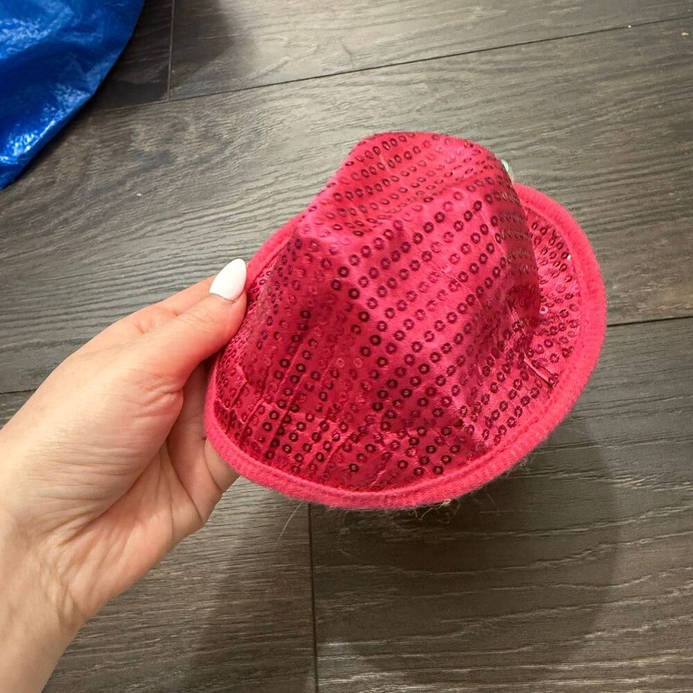 Pet Shop Pink Sequin Hat Fedora New